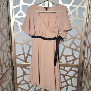 H&M Pink & Black Wrap Dress